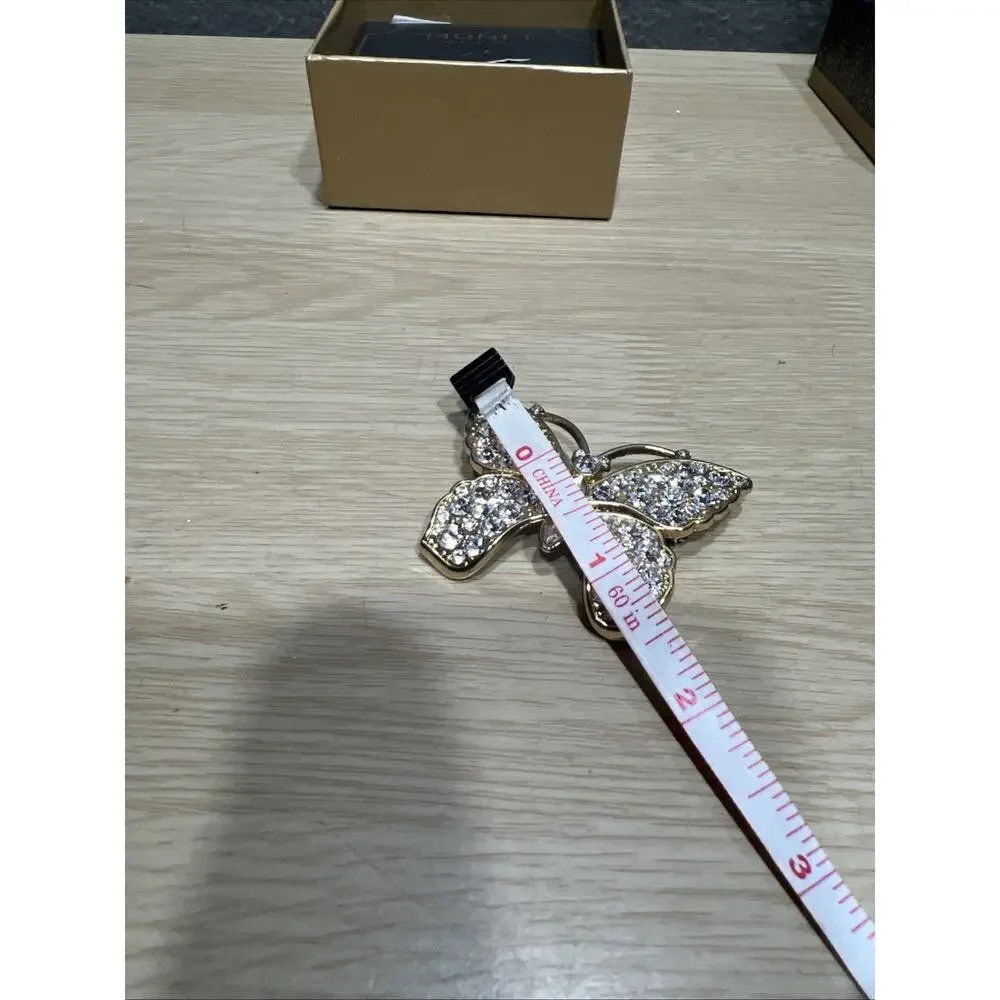 Vintage Monet Rhinestone Butterfly Brooch in the Original Box - Picture 7 of 7